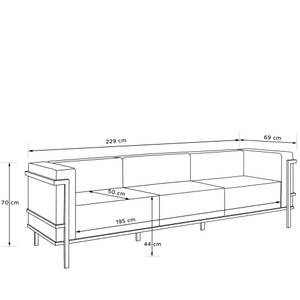 Gartensofa TRIGLO Hellgrau - Weiß - Breite: 229 cm