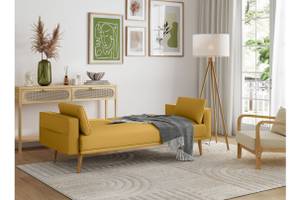 Canapé droit scandinave ELGA convertible Jaune