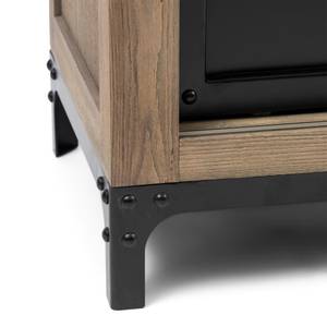 Meuble TV Hoxton XL Noir - Bois massif - 190 x 65 x 42 cm