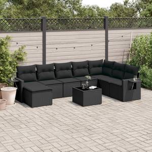 Gartensitzgruppe K5256(9-tlg) Schwarz - Massivholz - 69 x 62 x 55 cm