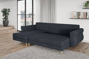 Ecksofa HERMES-L Anthrazit - Schwarz