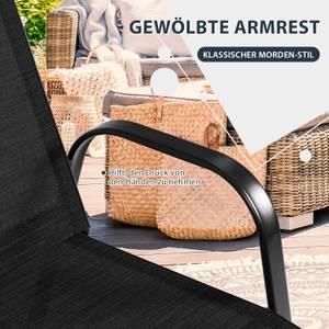 Gartenstühle TI85852PW-4DE (2er Set) Schwarz - Metall - 56 x 91 x 68 cm