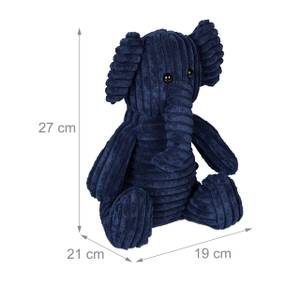 Türstopper Elefant Blau - Naturfaser - Kunststoff - Textil - 19 x 27 x 21 cm