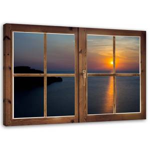 Wandbilder Fensterblick Sonnenuntergang 90 x 60 cm