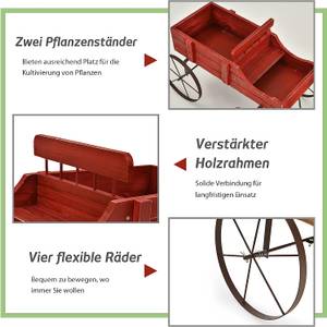 Blumenständer Holzwagen Pflanzwagen Rot