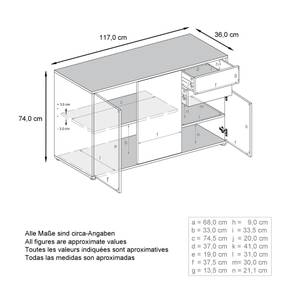 Kommode Ben V3 Schwarz - Eiche Dekor