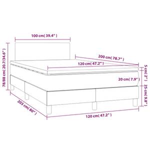 Boxspringbett 3017290-2 Dunkelgrau - Breite: 120 cm