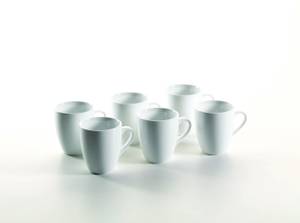 Kaffeebecher Colombia (6er Set) Weiß - Porzellan - 9 x 10 x 12 cm