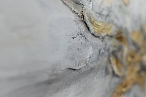 Acrylbild handgemalt Silver Miracle Grau - Silber - Massivholz - Textil - 120 x 60 x 4 cm