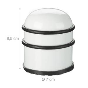 1 x Türstopper Edelstahl weiß Schwarz - Weiß - Metall - Kunststoff - 7 x 9 x 7 cm