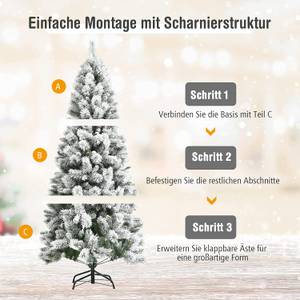 180cm Künstlicher Weihnachtsbaum Weiß - Kunststoff - 78 x 180 x 78 cm