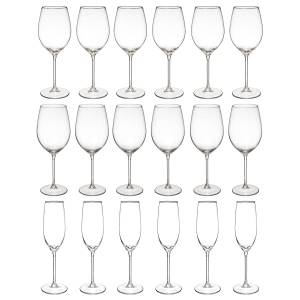 Weingläser-Set LINA, 3 Arten Glas - 9 x 24 x 9 cm