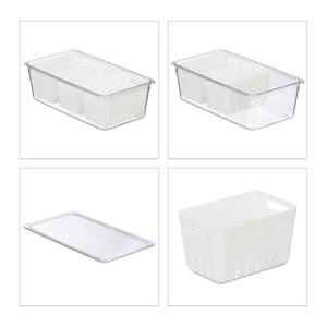 Organiseur de frigo en lot de 2 Blanc - Matière plastique - 32 x 10 x 18 cm