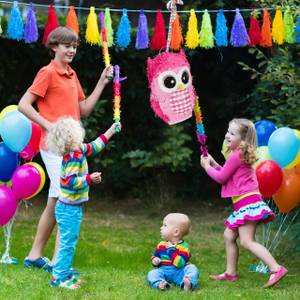 Pinata Eule in Pink 1er Set