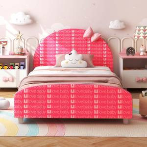 Kinderbett HY10202DE-PI Pink - Holzwerkstoff - 76 x 70 x 151 cm