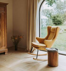 Chaise à bascule De Luxe Jaune - Bois manufacturé - 70 x 106 x 96 cm