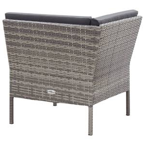 Garten-Lounge-Set Grau - Metall - Polyrattan - 60 x 35 x 60 cm