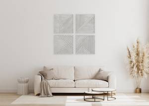 Holzbild Musterhaftes Quartett Grau - Holz teilmassiv - 100 x 100 x 4 cm