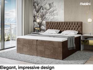 Boxspringbett Dalia Braun - Breite: 200 cm - H3