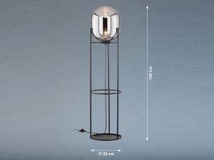 Tripod Stehlampe Schwarz dimmbar 135cm Schwarz - Glas - Metall - 33 x 135 x 33 cm