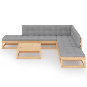 Garten-Lounge-Set (8-teilig) 3009920-2 Grau - Holz