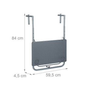 Grauer Balkonhängetisch klappbar Grau - Metall - Kunststoff - 60 x 84 x 60 cm