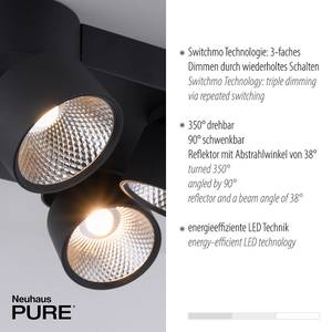 LED Deckenstrahler PURE-NOLA Schwarz - Metall - 41 x 16 x 41 cm