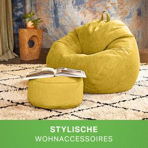 Set Indoor Sitzsack "Home Linen“+Hocker Gelb