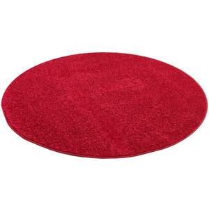 Hochflor Velours Teppich Mona Rund Rot - 133 x 133 cm