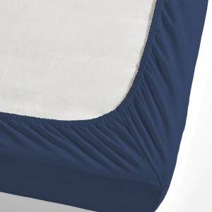 Spannbettlaken Blau - Textil - 100 x 35 x 200 cm