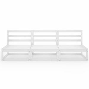 3-Sitzer-Sofa Weiß - Massivholz - Holzart/Dekor - 70 x 67 x 70 cm