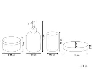 Set accessoires de salle de bain TELMA Mauve - Argenté - Verre - 15 x 12 x 11 cm