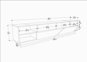 TV Lowboard Rhodes Anthrazit - Eiche Antik Dekor