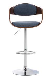 Tabouret de bar Kingston Bleu - Imitation noyer