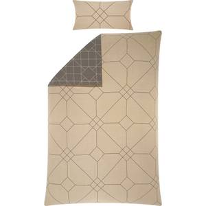 Wendebettwäsche 200012 2-teilig Beige - Taupe - 155 x 220 cm