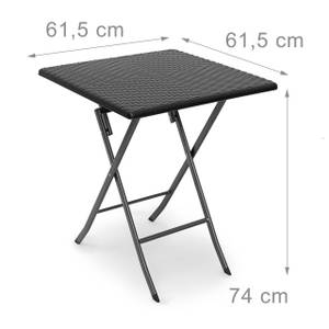 Table pliante de jardin Camping pliable Noir - 62 x 62 cm