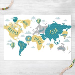 World Map with Hot-Air Balloon 300 x 200 cm