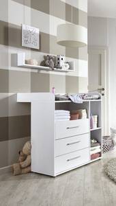 Babyzimmer Kim 5 mit Matratze Weiß - Holzwerkstoff