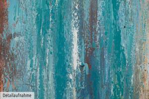 Acrylbild handgemalt Shower of Crystals Blau - Braun - Massivholz - Textil - 80 x 80 x 4 cm
