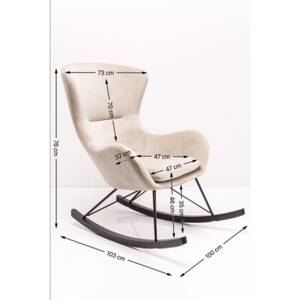 Fauteuil à bascule Oslo Beige - Textile - 100 x 76 x 103 cm