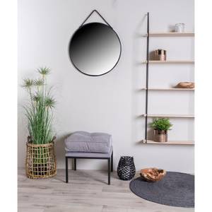 Miroir Trapani Noir - En partie en bois massif - 2 x 60 x 60 cm