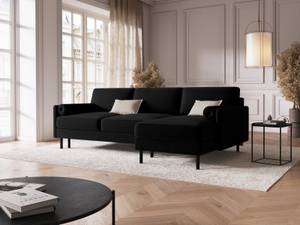 Schlaf-Ecksofa + Box SCOTT 5 Sitzplätze Schwarz