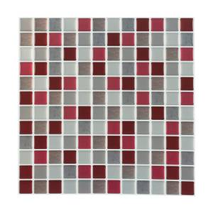 Mosaik Fliesenaufkleber im 10er Set Cremeweiß - Rubinrot