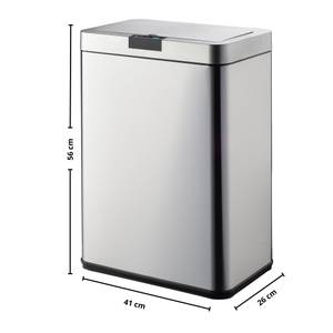 Automatischer Mülleimer 60L DAYTONA Silber - Metall - 26 x 56 x 41 cm