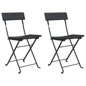 Bistrostühle 2er Set D7013 Schwarz - 45 x 79 x 40 cm - Rattan