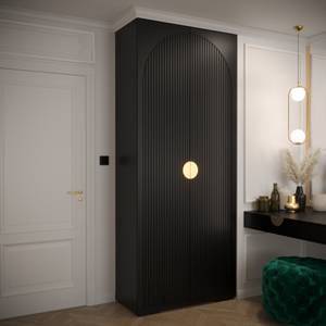 Drehtürenschrank Manhattan Ryfel 1 Schwarz - Gold - 2 Türen