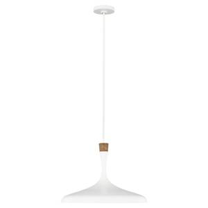 Lampe à suspension MACIA Blanc - Bois manufacturé - Métal - 48 x 175 x 48 cm