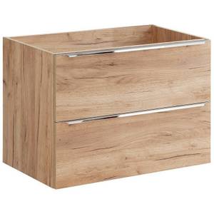 Waschtisch-Unterschrank 80cm mit Keramik Braun - Holzwerkstoff - 81 x 61 x 46 cm