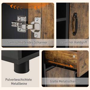 Sideboard Buffet Schrank Vintage Schwarz - Holzwerkstoff - 40 x 80 x 120 cm