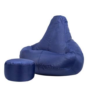 Recliner Gaming Sitzsack + Hocker Dunkelblau